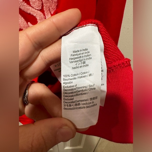 NWOT J.Crew Cozy Season Crewneck Sweatshirt Red , size Large - Picture 3 of 11